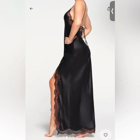 Lana Del Rey x Skims Woven Shine Lace Long Dress | - Picture 3 of 7